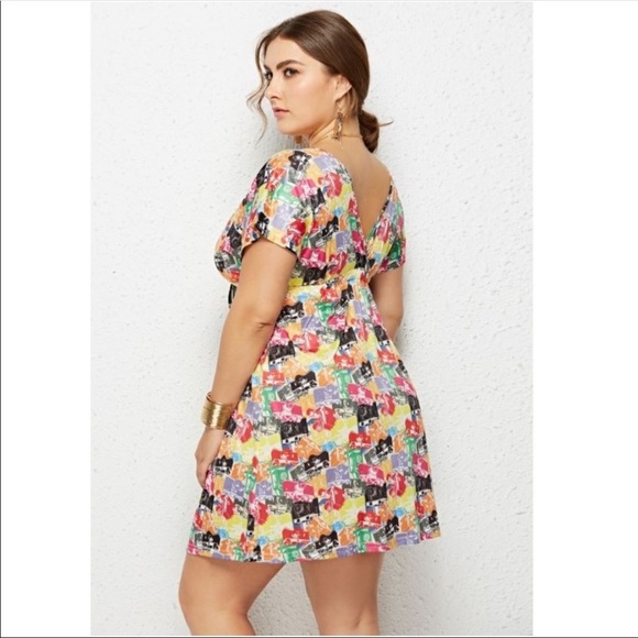 V-neck Print dress - Picture 3 of 4